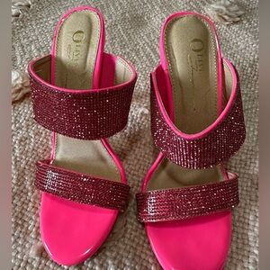Pink sparkly heels